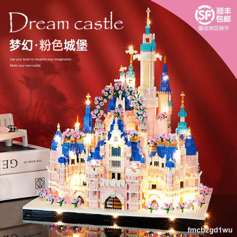 Mô hình HandmadeTương thích với Disney Garden Lâu Đài Các Khối Xây Dựng Người Lớn Độ Khó Cao Hạt Lớn Đồ Chơi Lắp