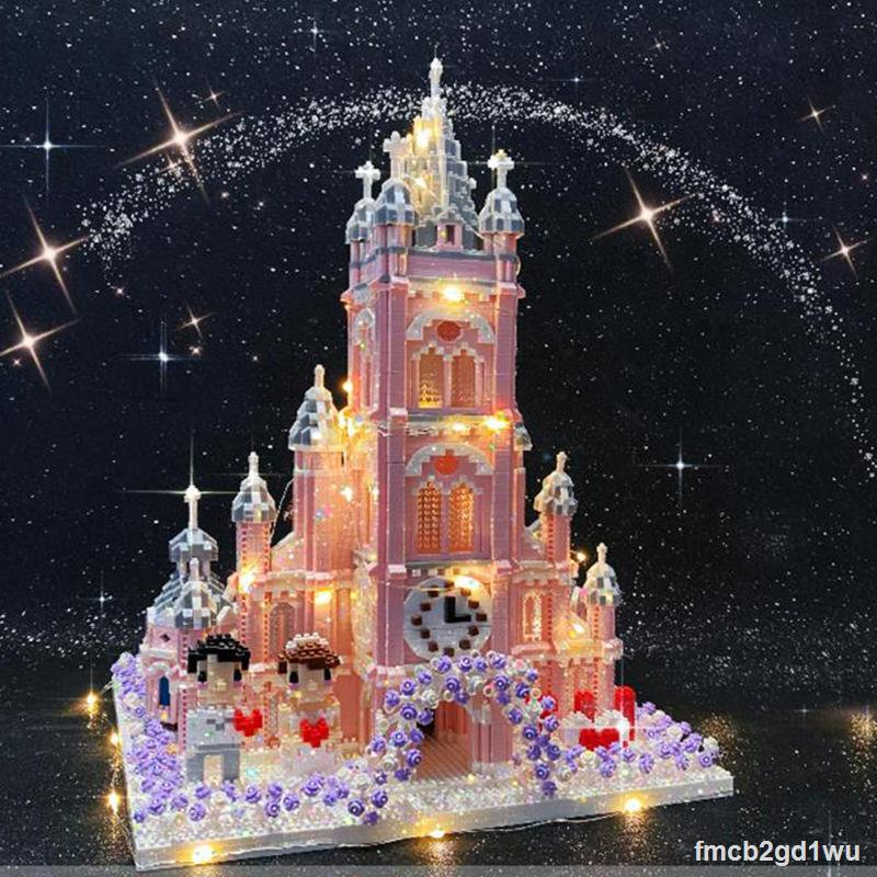 Mô hình HandmadeTương thích với Disney Garden Lâu Đài Các Khối Xây Dựng Người Lớn Độ Khó Cao Hạt Lớn Đồ Chơi Lắp