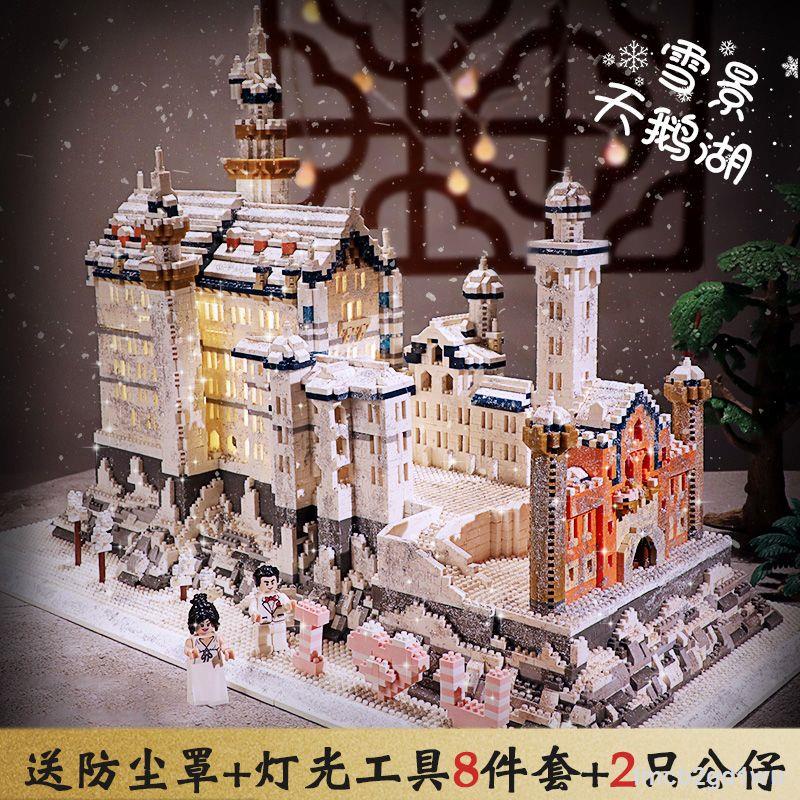 Mô hình HandmadeTương thích với Disney Garden Lâu Đài Các Khối Xây Dựng Người Lớn Độ Khó Cao Hạt Lớn Đồ Chơi Lắp