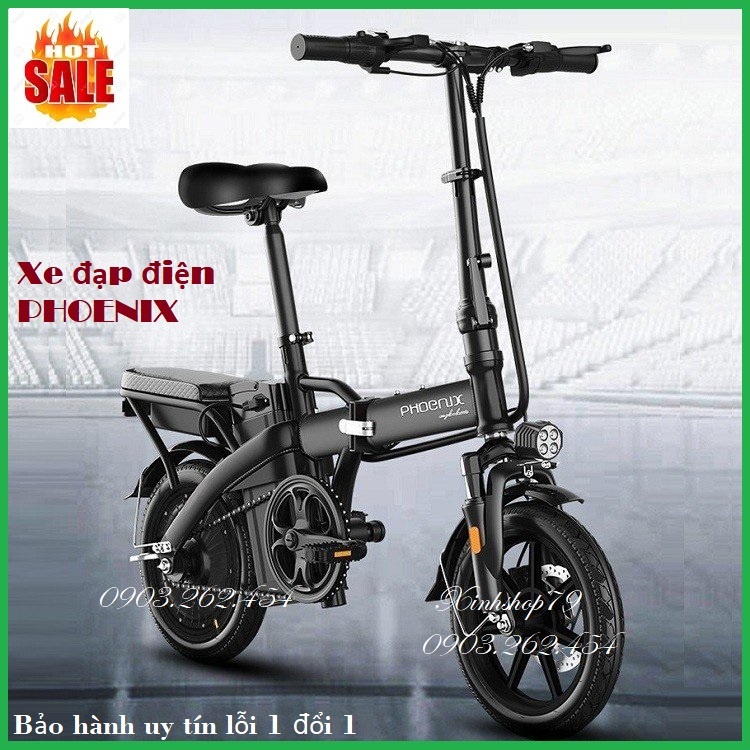 Xe đạp thể thao gấp gọn trợ lực điện PHOENIX FX-kq4 vành đúc,khung thép cacbon cao cấp, động cơ 48v/350w không chổi than