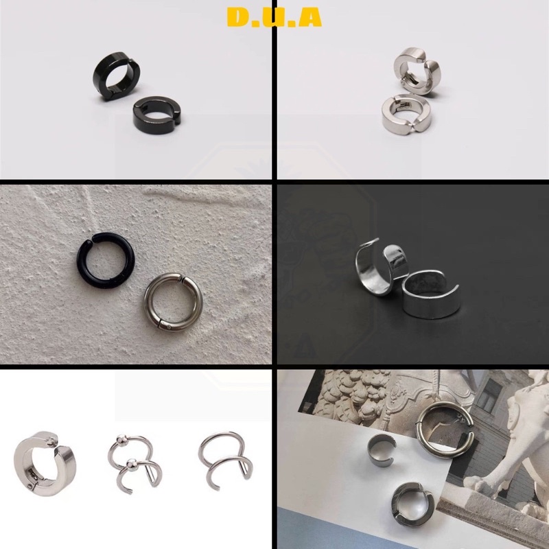Khuyên kẹp không cần bấm lỗ nam nữ thép không rỉ đeo được nhiều vị trí