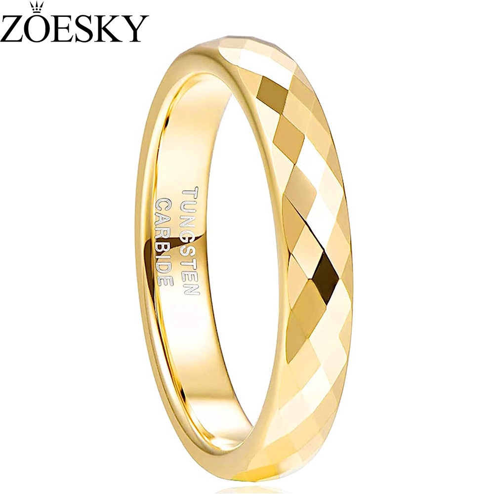 Zoesky Vòng Cưới Màu Vàng 4mm Kích Thước 4.5-12