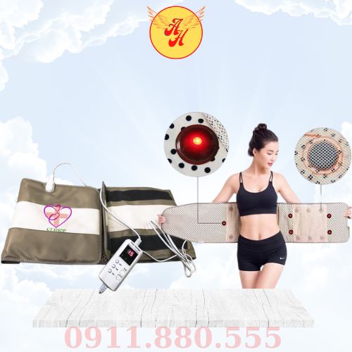 Đai nóng rung massage 10 chế độ | đai giảm béo có đèn hồng ngoại cao cấp giảm mỡ bụng ( bảo hành 6 tháng )