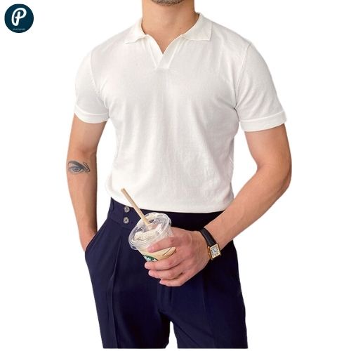 Áo Polo Nam Cổ V PoloPlesure Vải Cotton Xuất Xịn Chuẩn Form Sang Trọng Thanh Lịch