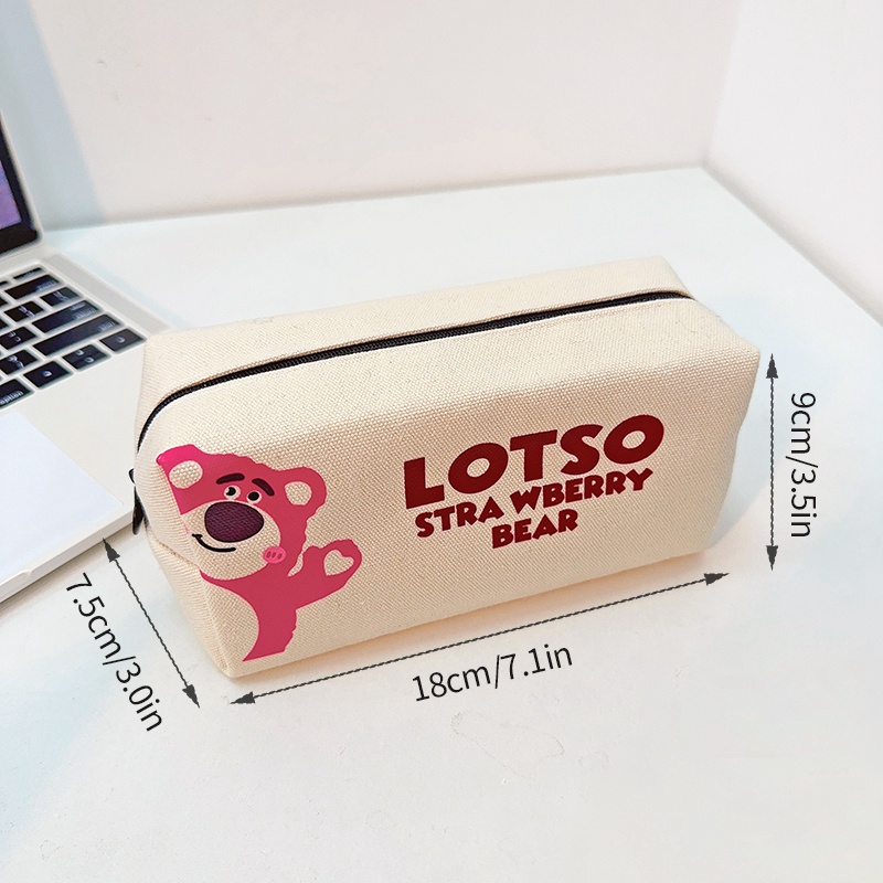 Túi Đựng Bút Bằng Vải Canvas Thiết Kế Hình Cún Con Dễ Thương Dành Cho Học Sinh