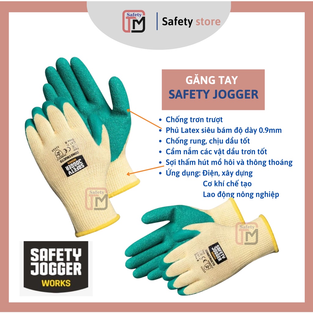 Găng tay lao động chống cắt Safety Jogger Constructo cấp độ 2 - Găng tay bảo hộ chống đâm xuyên tiêu chuẩn EN388:2016