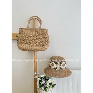 Túi cói XT dây đeo đan kiểu