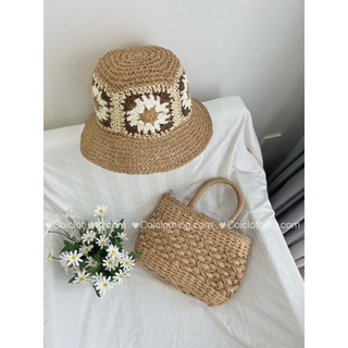 Túi cói XT dây đeo đan kiểu
