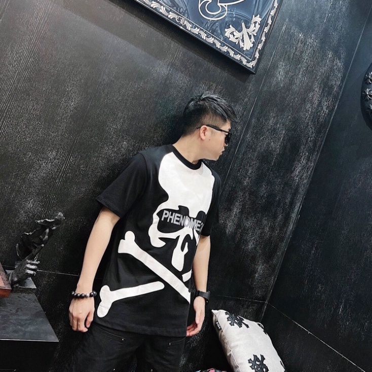 Áo phông cổ tròn nam nữ Unisex cotton in hình đầu lâu xương phenomenon đẳng cấp thời trang. | BigBuy360 - bigbuy360.vn