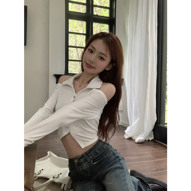 QKOOLE  Chân Váy Đuôi Cá Denim Mỏng Lưng Cao Thời Trang Mới Cho Nữ