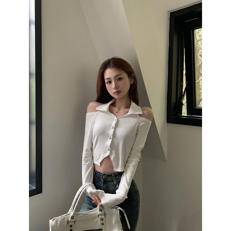 QKOOLE  Chân Váy Đuôi Cá Denim Mỏng Lưng Cao Thời Trang Mới Cho Nữ