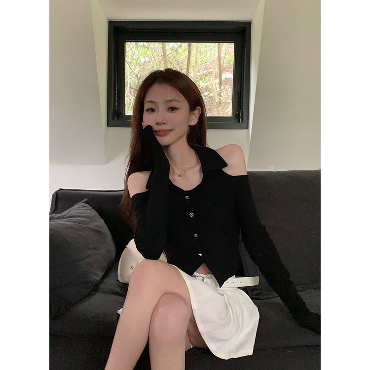 QKOOLE  Chân Váy Đuôi Cá Denim Mỏng Lưng Cao Thời Trang Mới Cho Nữ