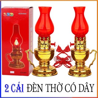 Bộ 2 cái Đèn Thờ Vĩnh Cửu, Đèn Thờ Cúng Trang Trí dùng pin - Dungcugiadinh