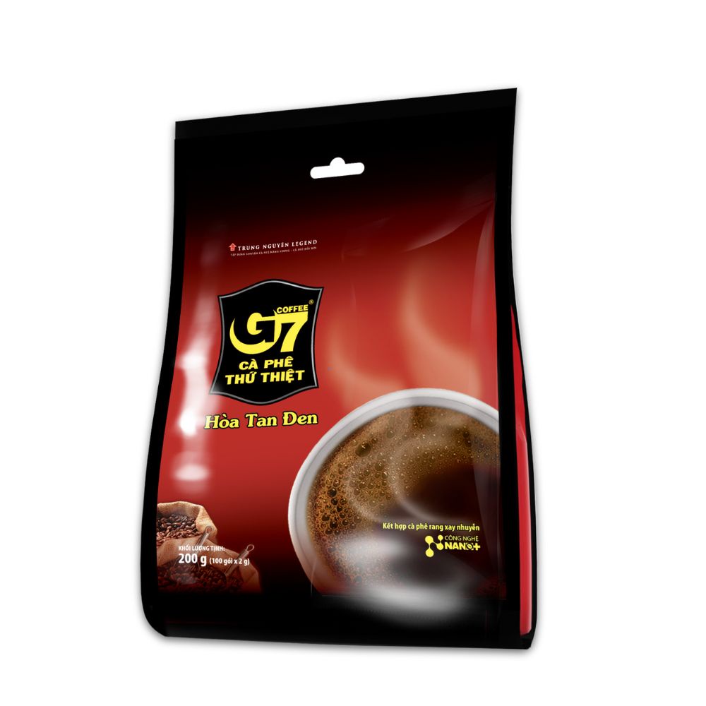 Cà phê G7 hòa tan đen Trung Nguyên Legend Bịch 100 gói x 2gr