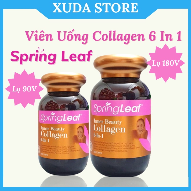 Viên collagen Spring Leaf Inner Beauty collagen 6-in-1 Advanced chính hãng Úc 90v / 180v chống lão hóa đẹp da