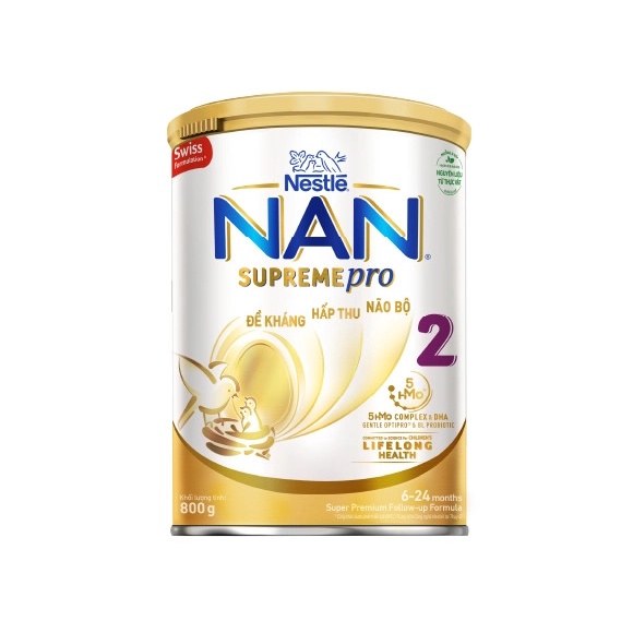 Sữa bột Netsle Nan SUPREME PRO 5HMO Số 2 800g (Mới)_Duchuymilk