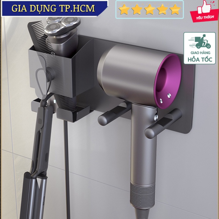 🆕 Giá đỡ máy sấy tóc treo tường Hair Dryer Holder Wall Mounted DS001 tải 10kg max