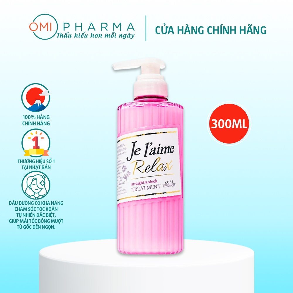 Dầu xả tóc Kose Je l'aime Relax Treatment Straight & Sleek (Chai 500ml)