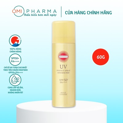Xịt Chống Nắng Siêu Chống Nước Kosé Suncut Uv Perfect Spray Super Waterproof Spf50+/Pa++++ (60g)