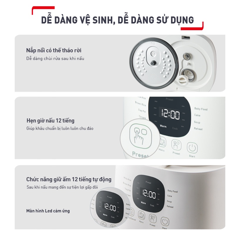 Nồi cơm điện tử Tefal Rice Mate Mini 0.7L RK515168