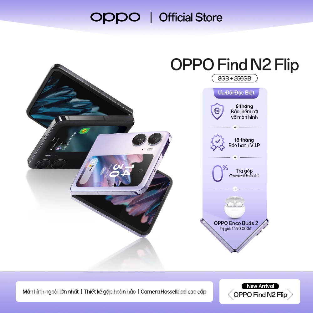 Điện thoại OPPO Find N2 Flip - Hàng chính hãng