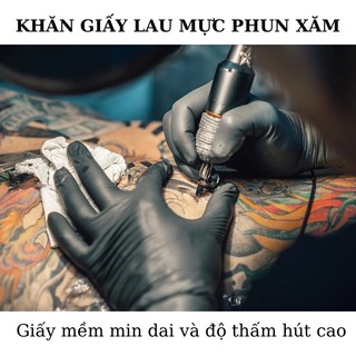 Giấy lau mực phun xăm tatoo spa khăn lau vệ sinh mực 100/80 tờ