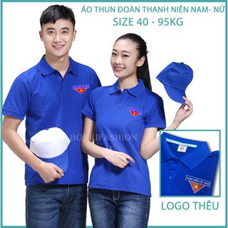 Áo Đoàn Thun, Đoàn Thanh Niên Nam Nữ Logo Thêu Vải Cá Sấu Poly Thoáng Mát, Bền Màu Cao