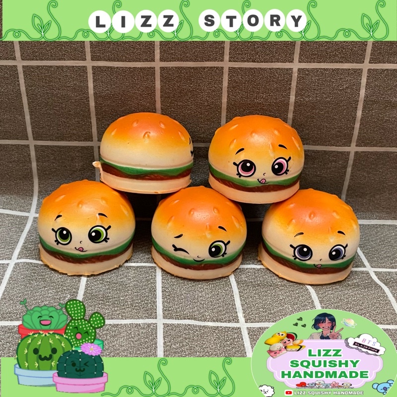 Squishy hamburger sắc nét,móc khoá balo dễ thương