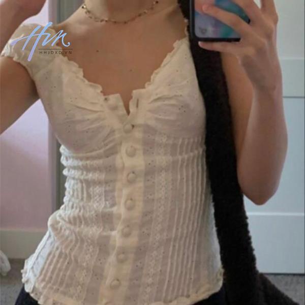 Áo Thun Tay Ngắn Dáng Ôm Phối Ren Xếp Ly Thời Trang Mùa Hè Kiểu Mới Cho Nữ