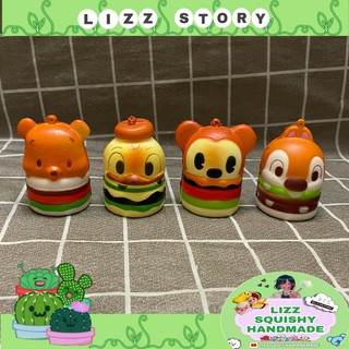 Squishy bánh hamburger disney,móc khoá balo