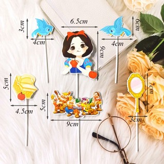 Phụ kiện bánh kem set cắm công chúa bạch tuyết