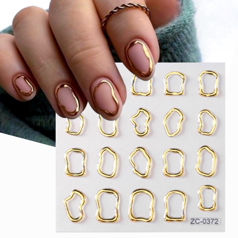 UR SUGAR Miếng Dán Trang Trí Móng Tay 5D Họa Tiết Kẻ Sọc / Hình Học Độc Đáo