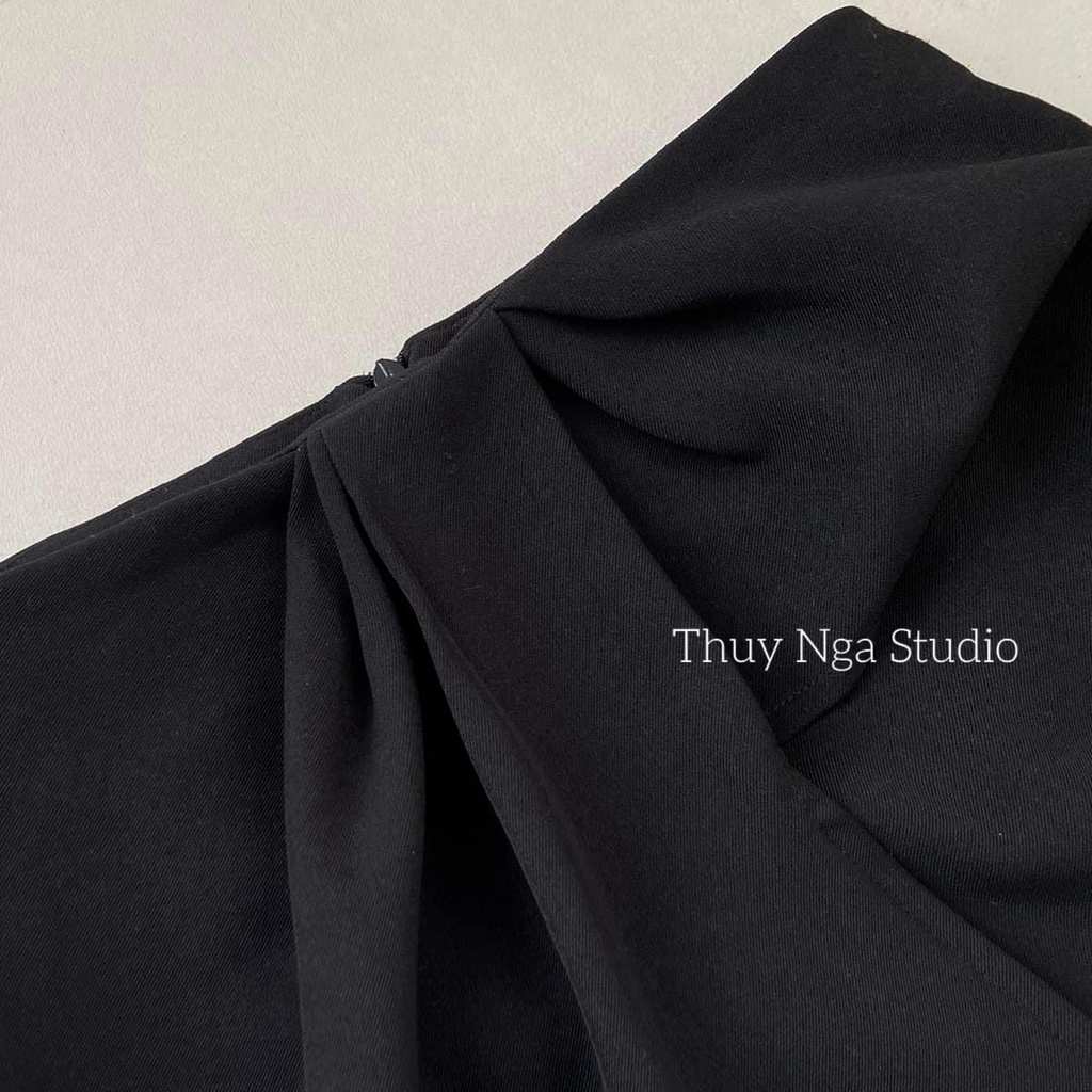 Chân Váy Xẻ Tà Dáng Dài 𝗧𝗛𝗨𝗬 𝗡𝗚𝗔 𝗦𝗧𝗨𝗗𝗜𝗢 Thiết Kế Chất Chéo Hàn Sang Chảnh
