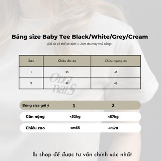 Áo Baby Tee Basic BLACK/WHITE/GREY Mẫu Mới 2023 Heyyou.studio