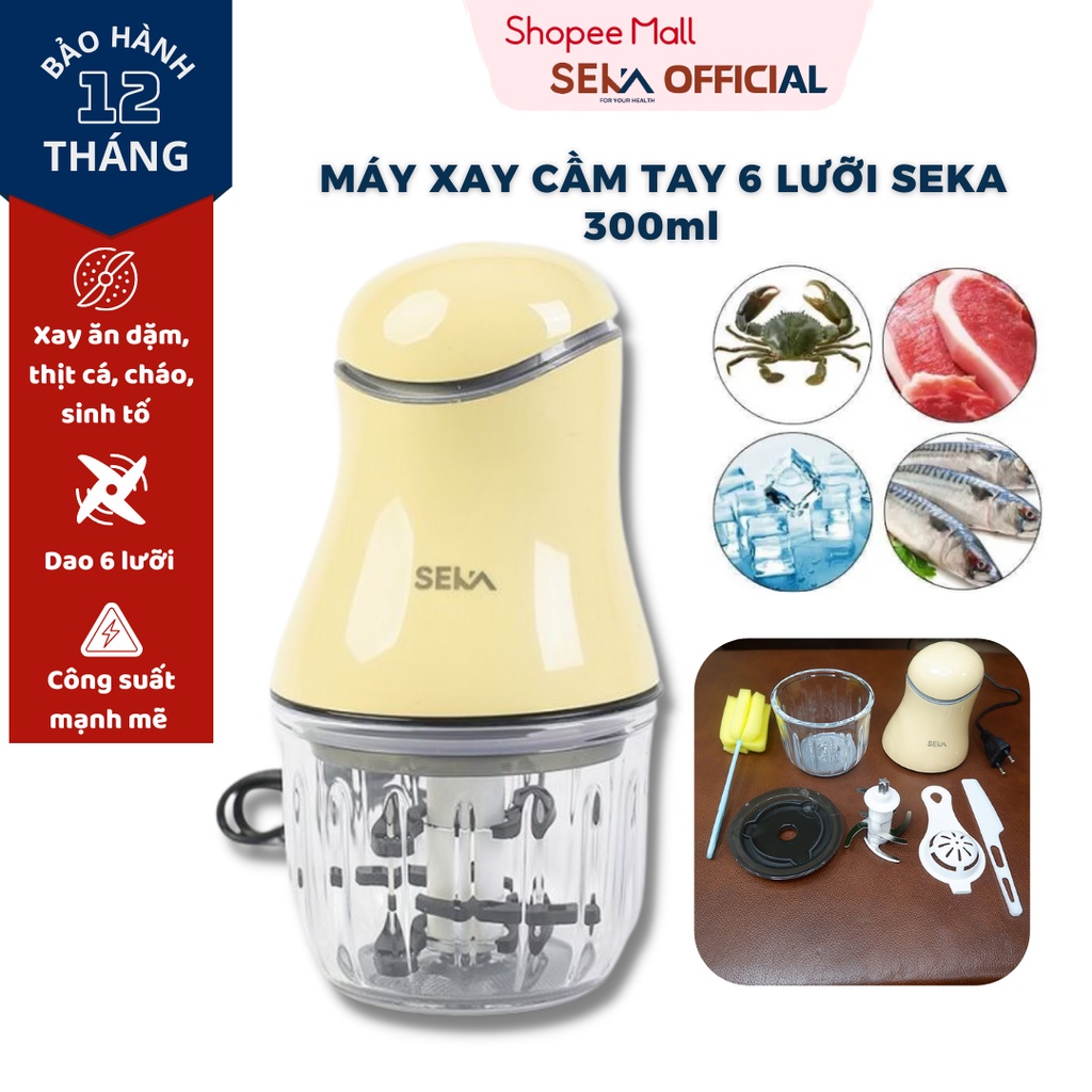 Máy xay cầm tay, Máy xay mini 6 lưỡi SEKA - SEKA OFFICIAL Bảo hành 12 tháng