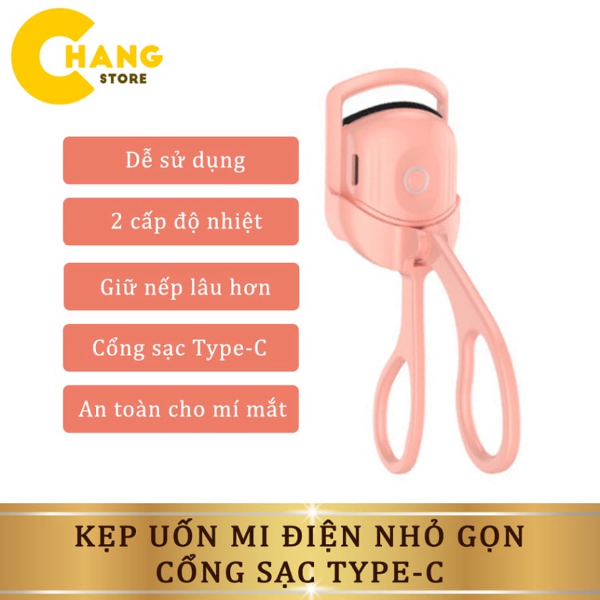 Máy Uốn Mi Điện Thông Minh - Kẹp Uốn Mi Nhiệt Đa Năng Nhỏ Gọn Làm Cong Nhanh Chóng Kèm Sạc USB Tiện Lợi