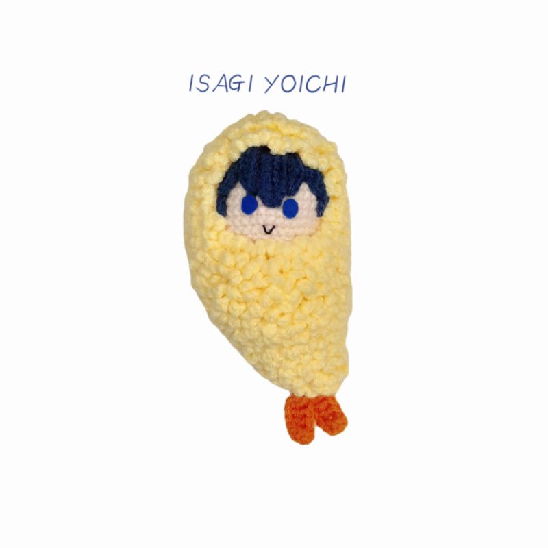Móc khóa tôm chiên Blue Lock/Móc khóa len handmade