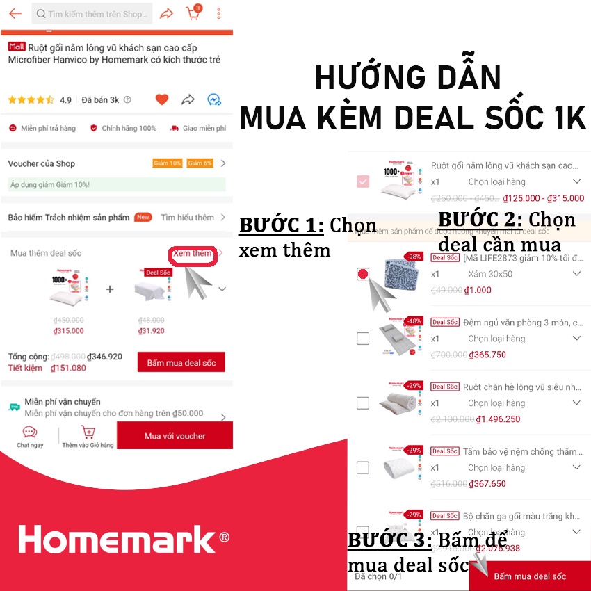 Đệm ngủ văn phòng 3 món, chiếu ngủ trưa văn phòng Hanvico by Homemark có thể gấp gọn và chống trơn trượt