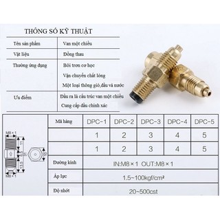 Van Một Chiều Dầu Bôi Trơn SS/ST/DPC