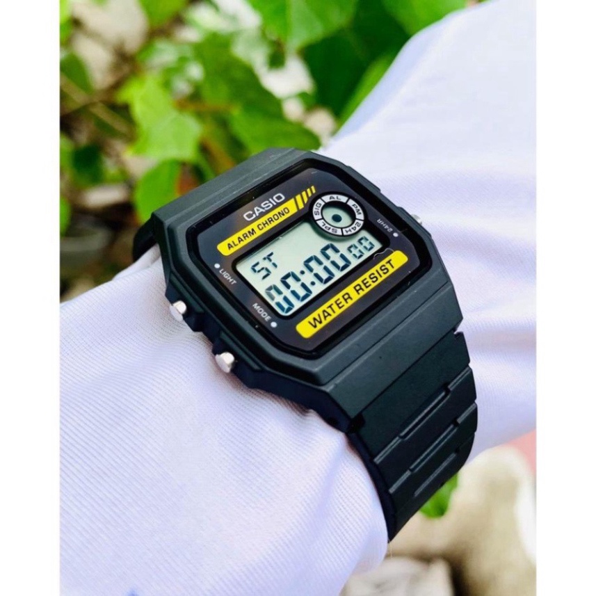 Đồng hồ điện tử casio unisex WR 94WA 9DG chống nước bơi lội đi mưa thoải mái, dây nhựa huyền thoại.