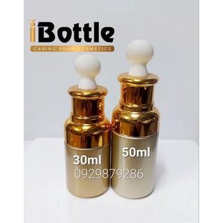 Chai lọ chiết mỹ phẩm - Chai serum sơn vàng đầu bóp 30ml & 50ml