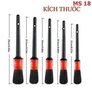 . bộ 5 chổi cọ vệ sinh xe máy ô tô đa năng - cọ rửa khoang máy, mâm xe, nội thất ô tô