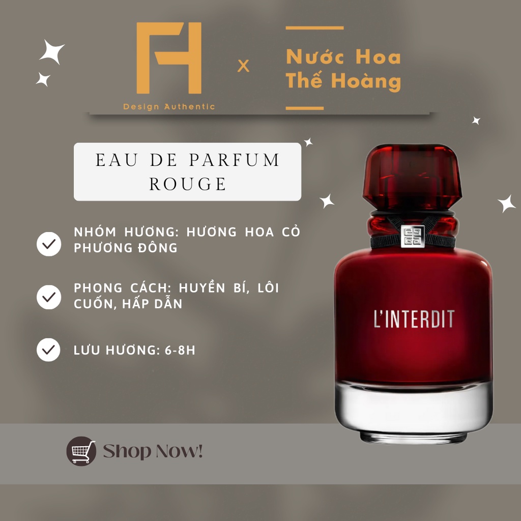 Nước hoa nữ Givenchy L'interdit Rouge EDP chiết 10ml, 20ml - Nước Hoa Thế Hoàng