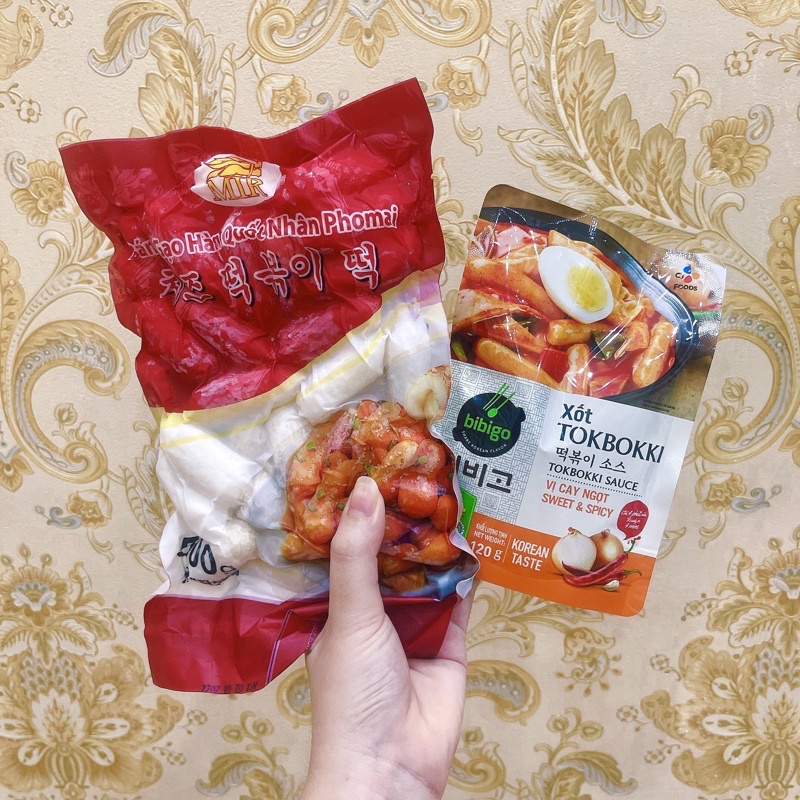 COMBO BÁNH GẠO PHÔ MAI 500G + SỐT TOKBOKKI HQ 120G