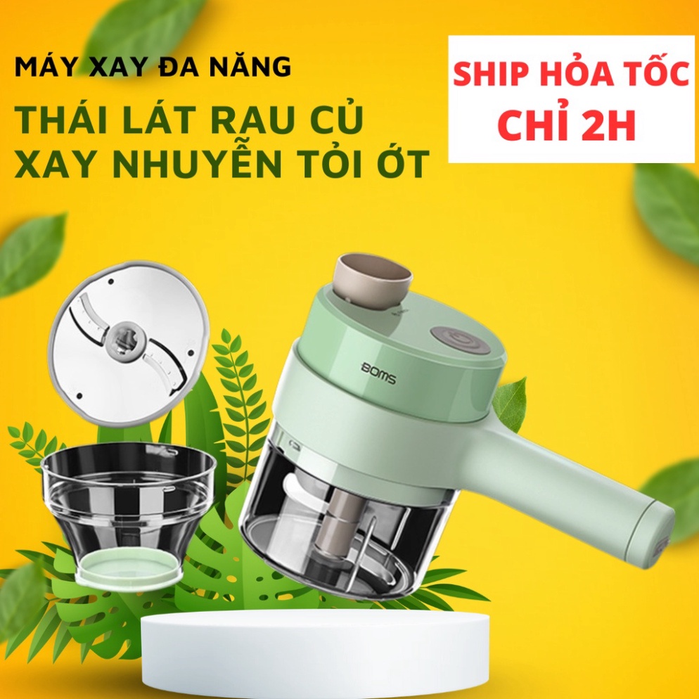 Máy Xay Cắt Lát Tỏi Ớt Rau Củ Thực Phẩm Đa Năng Mini Cầm Tay Thái Lát , Máy Thái Rau Củ