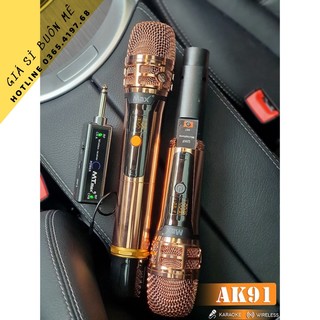 Combo 2 Micro Karaoke Không Dây MTMAX AK91 Cao Cấp Kèm Pin -mall- mall