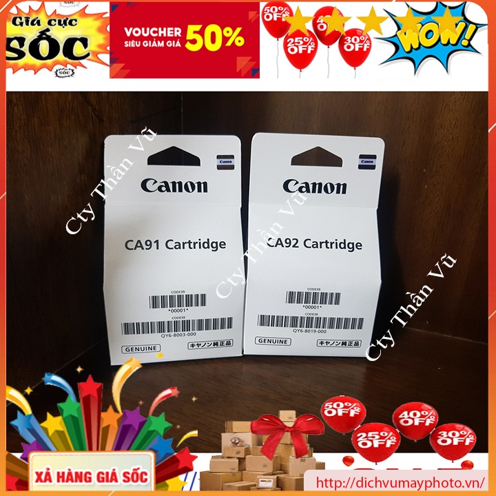Đầu in màu (CA92) và đen (CA91) cho máy in Canon G1000 G1010 G2000 G2010 G3010 G3000 100% chính hãng INECO