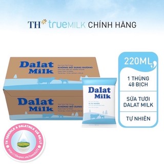 Sữa tươi tiệt trùng Dalat Milk 220ml (48 bịch)