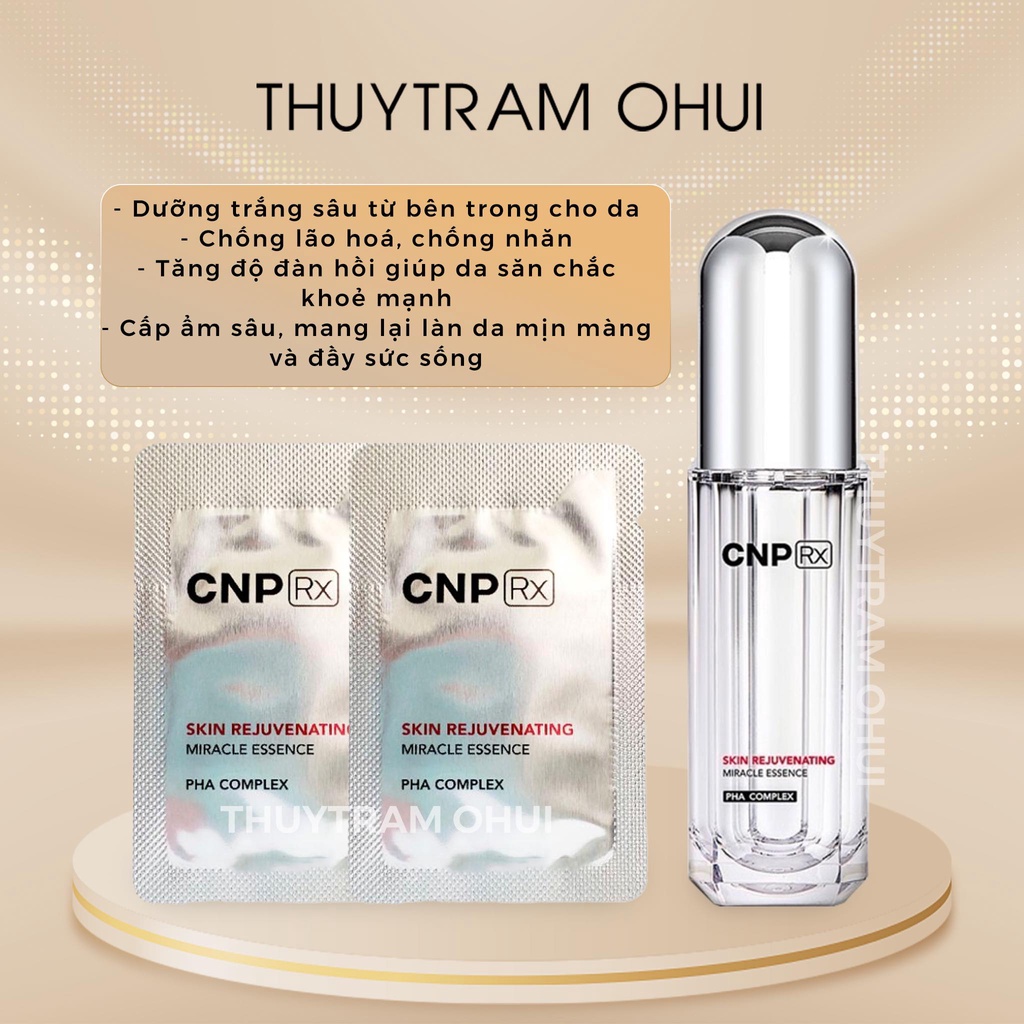 Gói Sample Tinh chất truyền trắng mờ thâm nám tàn nhang CNP Rx Skin Rejuvenating Miracle Essence 1ml