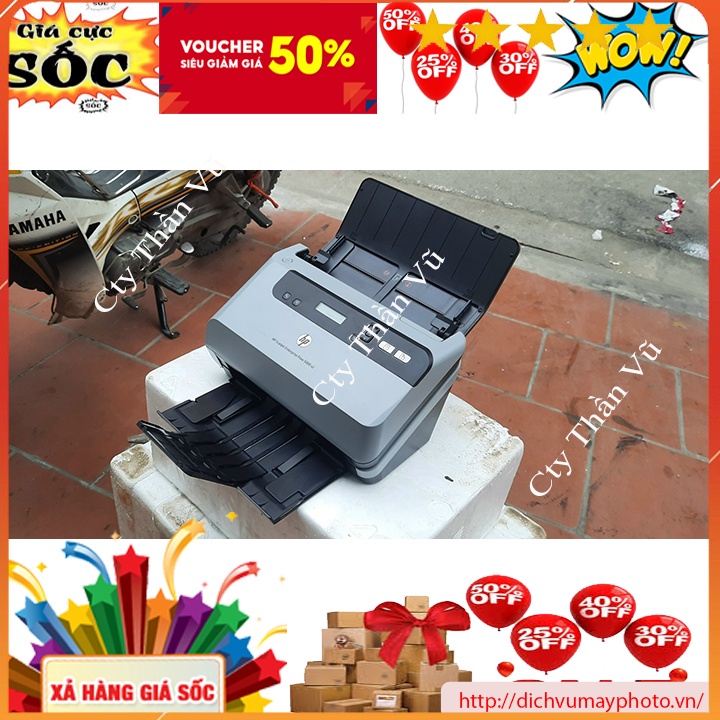 Máy scan 2 mặt tự động HP 5000S2 cũ đẹp hàng like new tốc độ cao cơ khỏe nguyên tem INECO